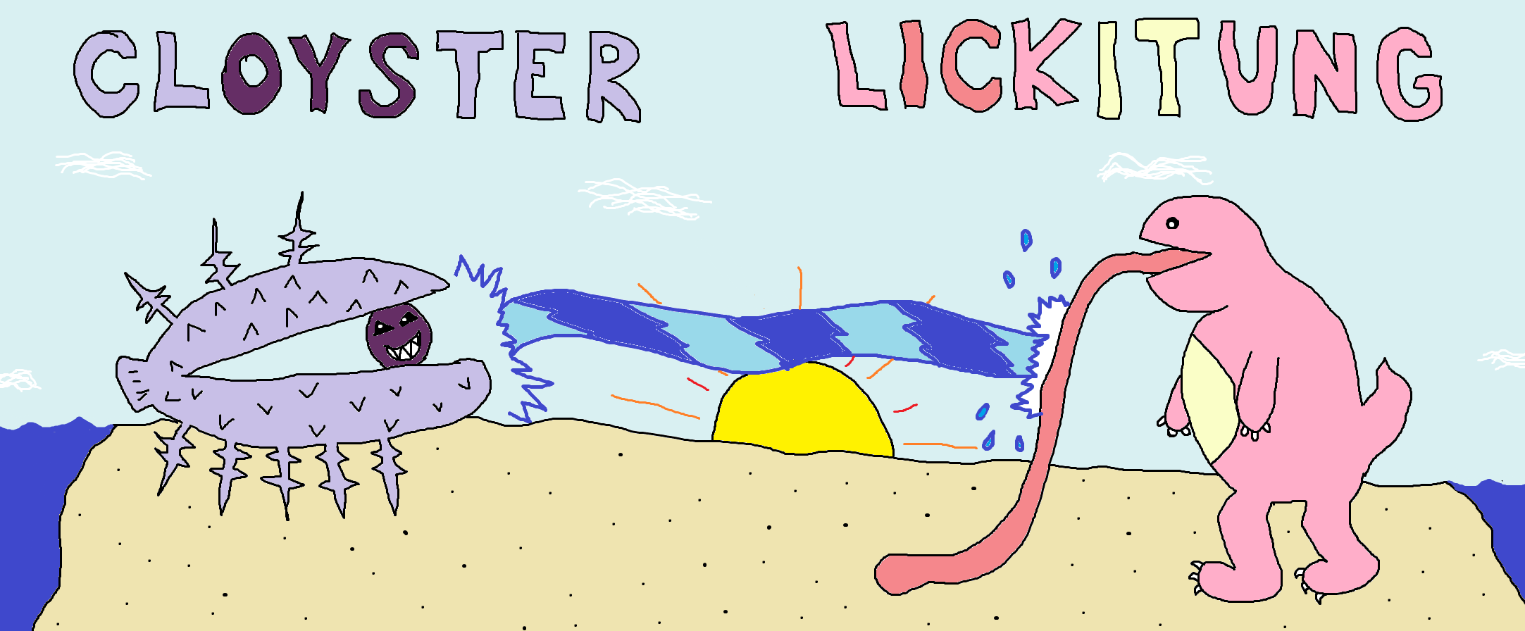 cloyster and lickitung
